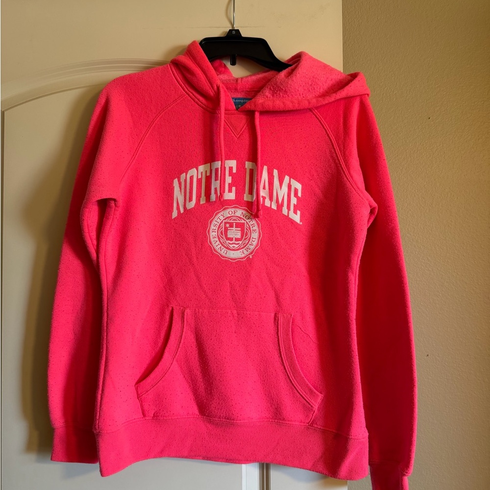 Notre Dame Champion Bright Pink Hoodie